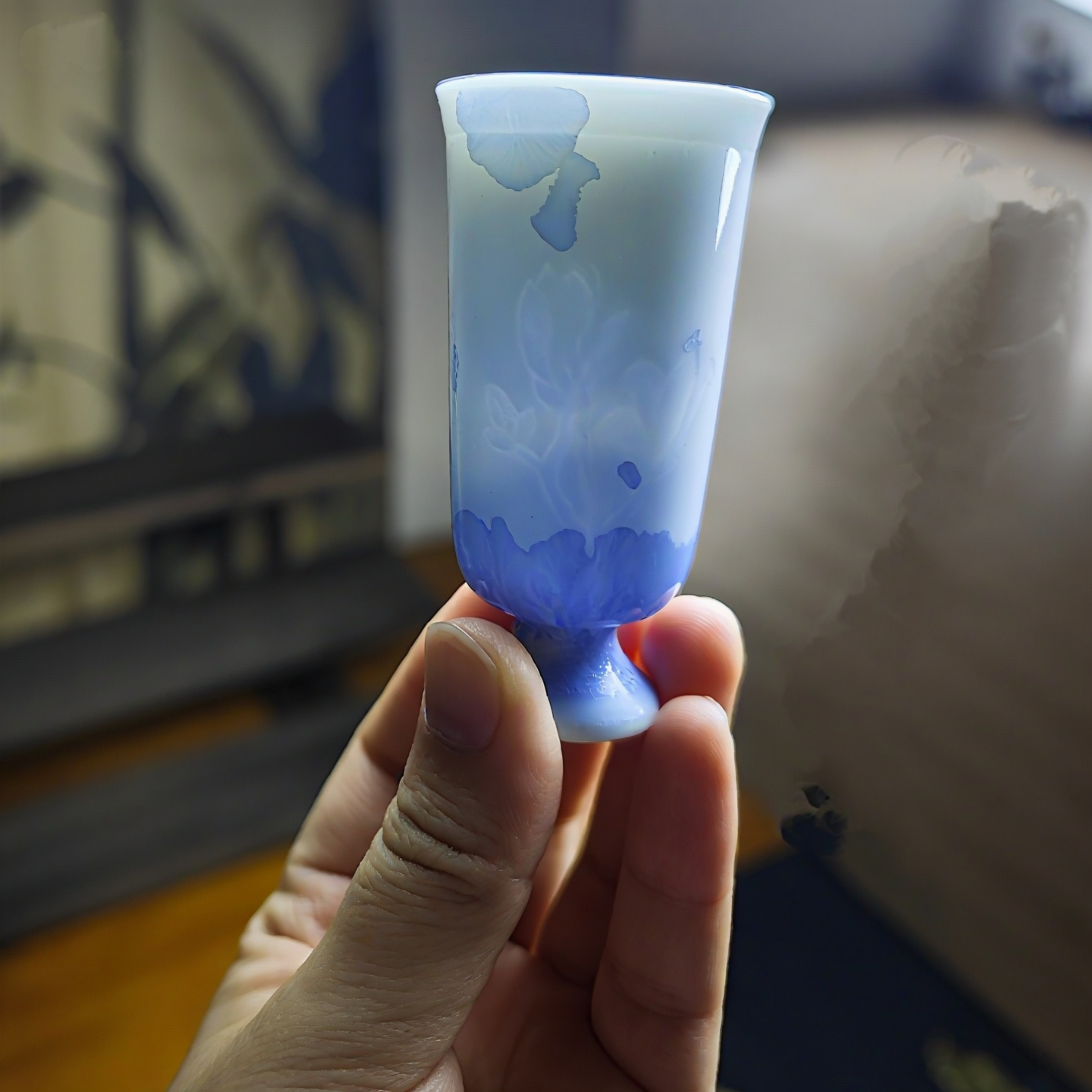 云栖茶器 结晶釉闻香杯宋代美学茶具主人杯功夫茶具个人品茗茶杯