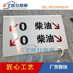 防撞柱分流标识牌,防撞柱油品号指示牌,中国石化加油站辅助立柱