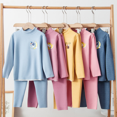 儿童保暖内衣套装加绒衣中领