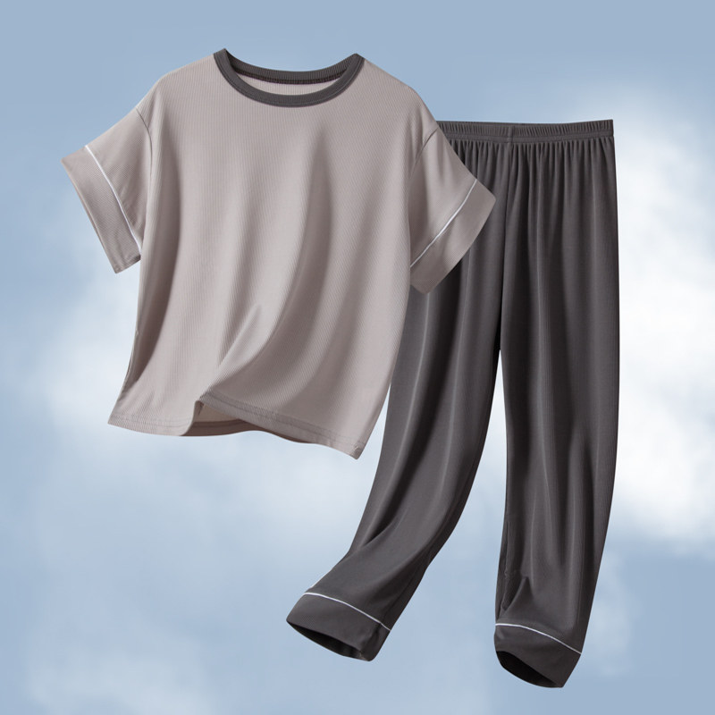 儿童睡衣套装夏季冰丝男童短袖男孩空调服大童夏天女童薄款家居服图片