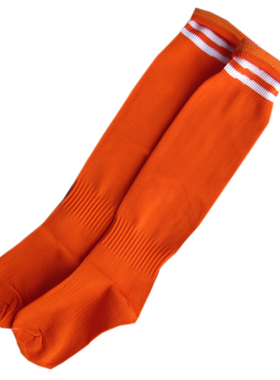 小学生薄儿童足球袜长筒袜毛巾底袜运动袜高筒护腿袜子170025橙色