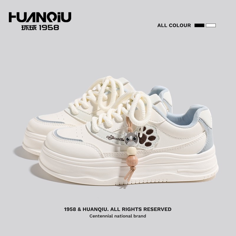 环球小白鞋女款厚底板鞋学生可爱卡通挂件休闲鞋小众增高百搭女鞋,女鞋,休闲板鞋,淘宝优惠券,粉丝福利购,淘宝优惠卷