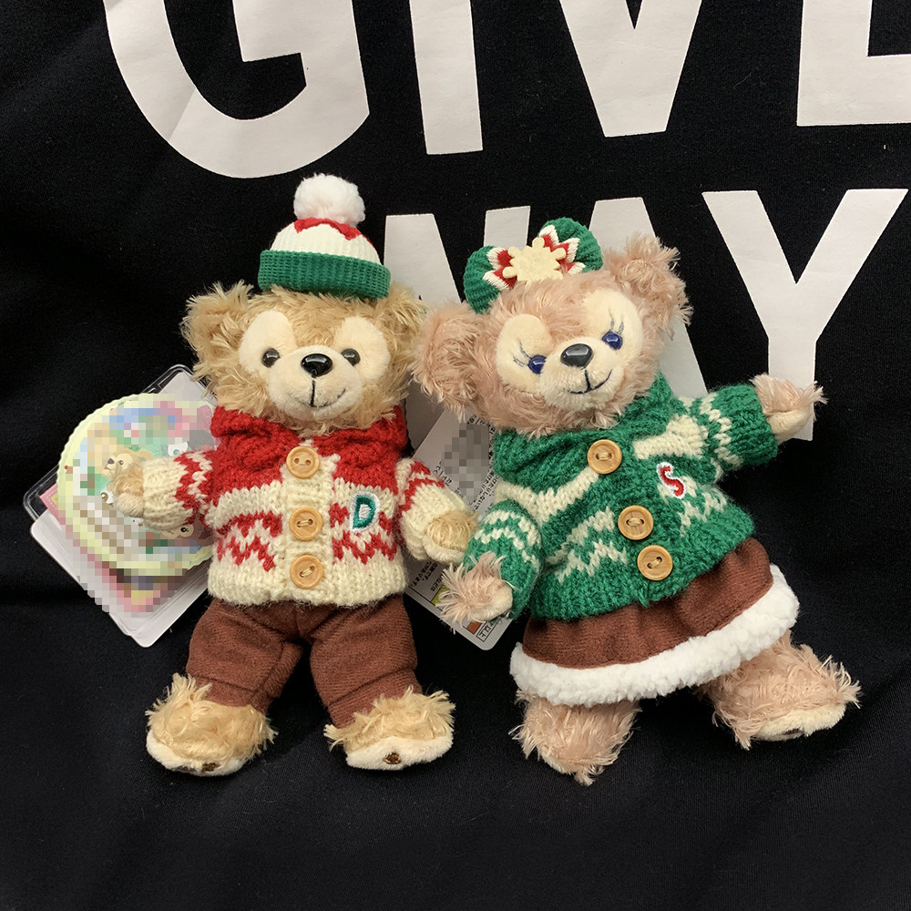 东迪圣诞节达菲熊雪莉玫挂件毛绒公仔包包钥匙情侣女孩生日礼物