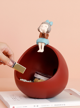 可爱女孩入户钥匙收纳摆件