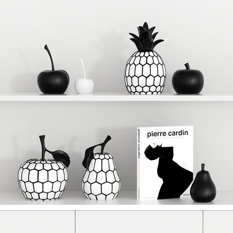 高档现代黑白水果艺术个性小众样板间家居装饰品酒柜摆设客厅摆件,家居饰品,装饰摆件,淘宝优惠券,粉丝福利购,淘宝优惠卷