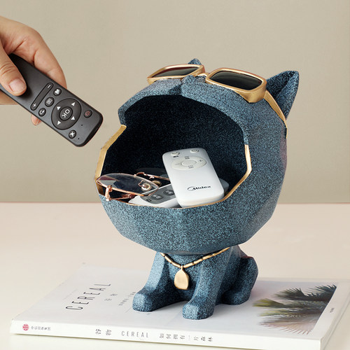 招财猫钥匙收纳托盘摆件