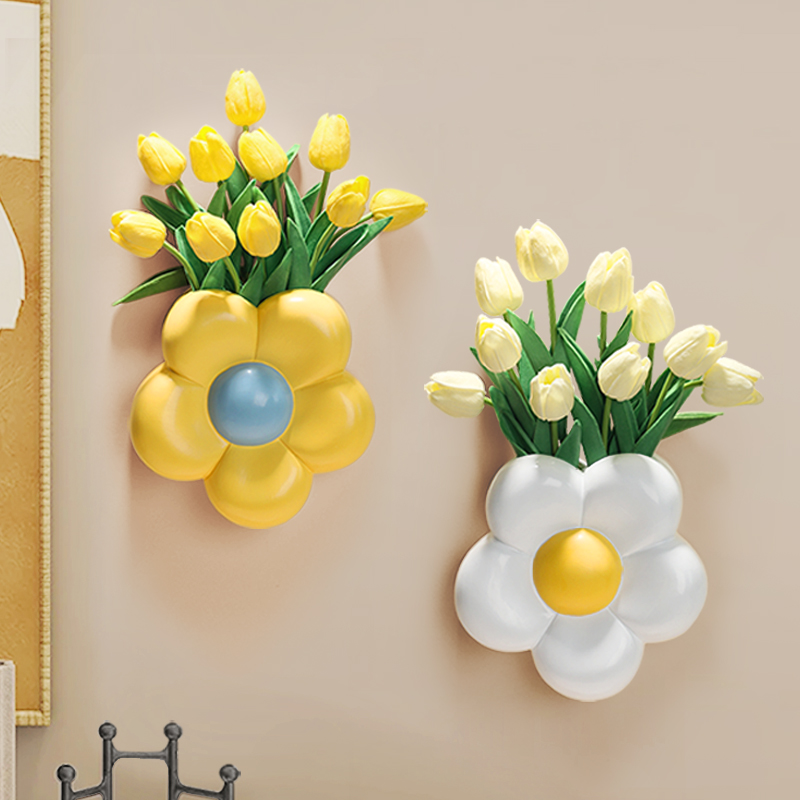 简约现代花朵墙面壁挂花瓶壁饰