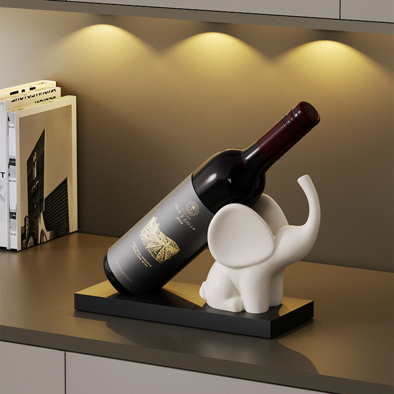 简约现代大象红酒架摆件客厅家居玄关餐边电视柜酒柜高级感装饰品