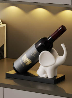 简约现代大象红酒架摆件客厅家居玄关餐边电视柜酒柜高级感装饰品