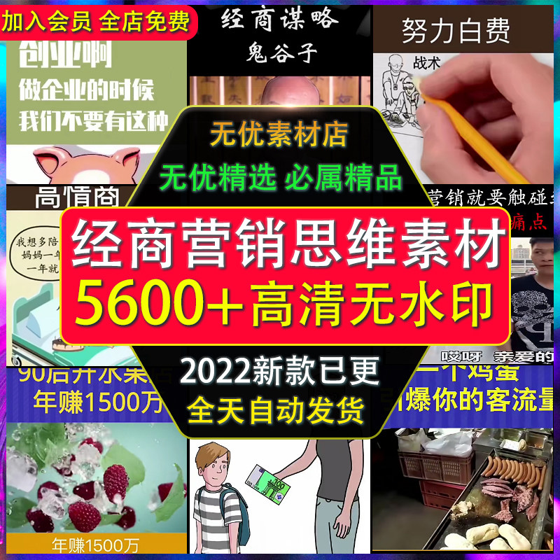 经商管理销售营销思维学习技巧心得创业自媒体短视频竖屏剪辑素材