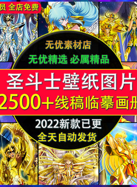 圣斗士矢量高清壁纸图片画册素材美术线稿临摹原画CG圣衣分解手绘