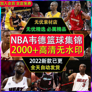NBA篮球韦德球星精彩集锦瞬间过人扣篮竖屏高清无水印短视频素材