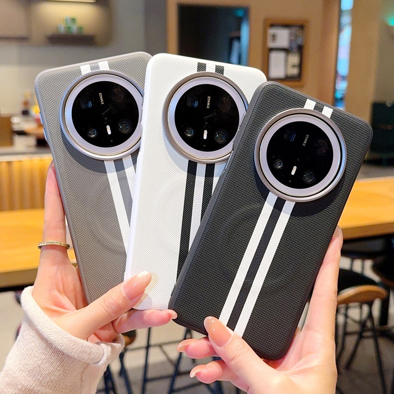 适用华为mate70手机壳拼接条纹
