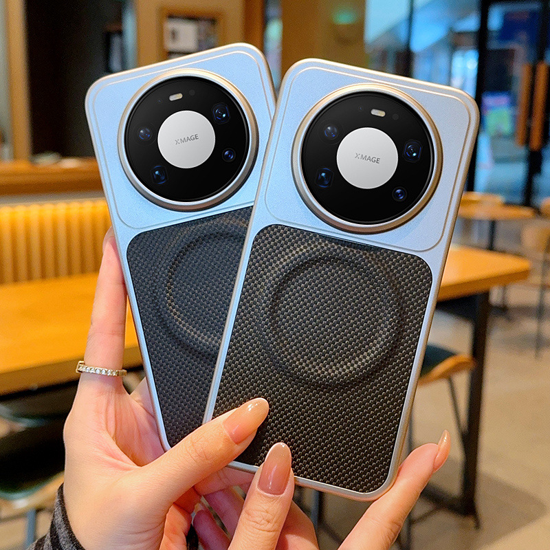 适用华为mate80超薄磁吸皮壳