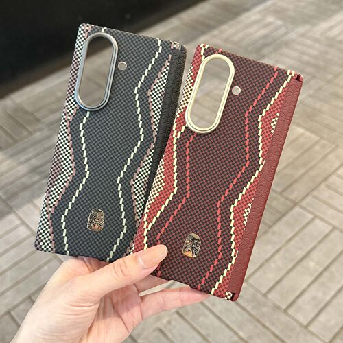 适用三星zfold7手机壳凯夫拉纹