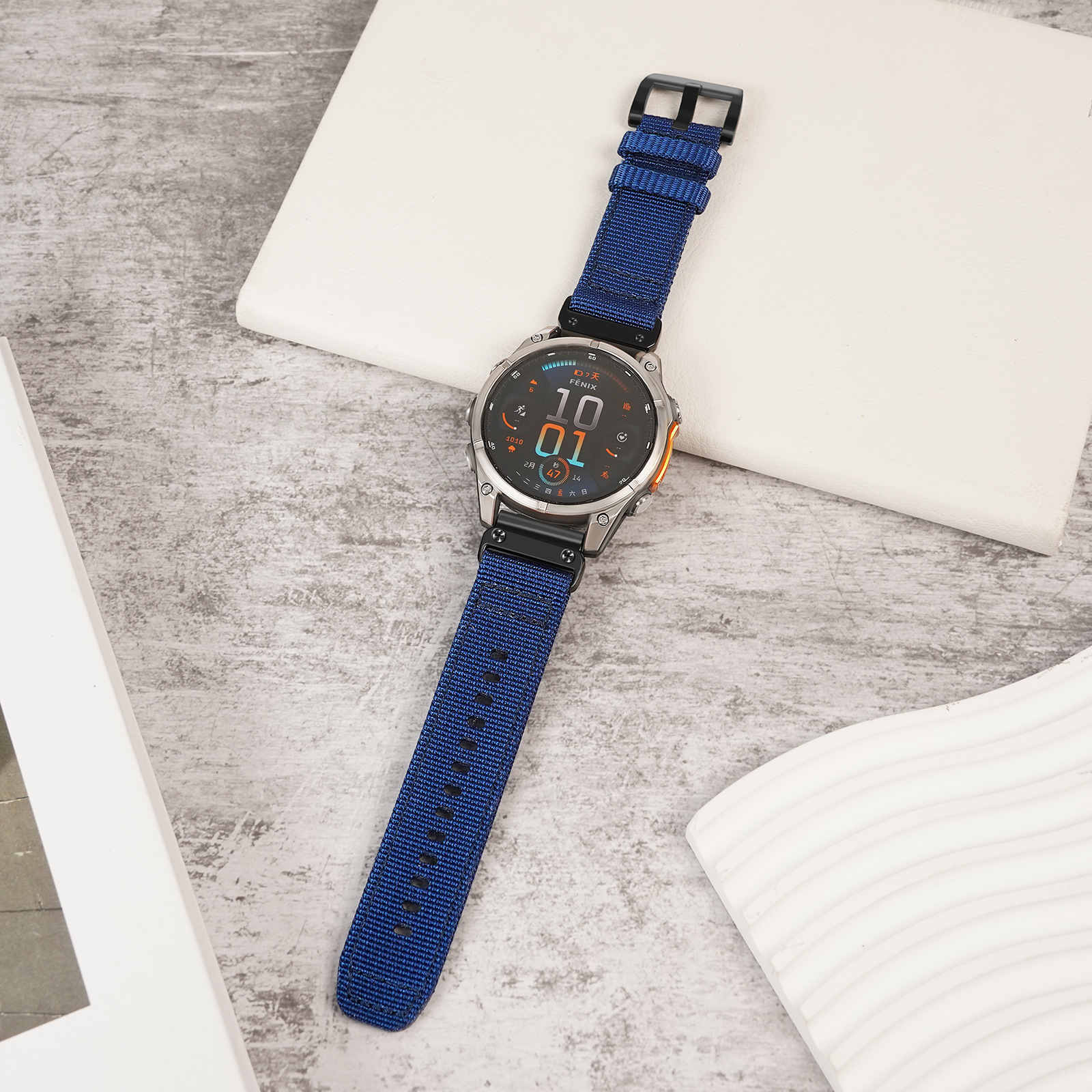 适用佳明Fenix8/7/7X6/6X/5XPlus帆布尼龙表带Tactix8编织手表带