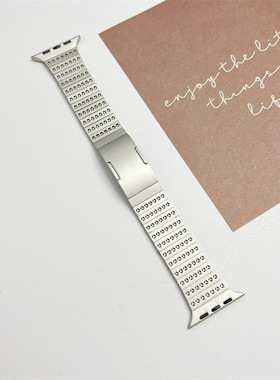 适用苹果Ultra3不锈钢奔驰表带AppleiwatchS11原装扣一珠金属表链