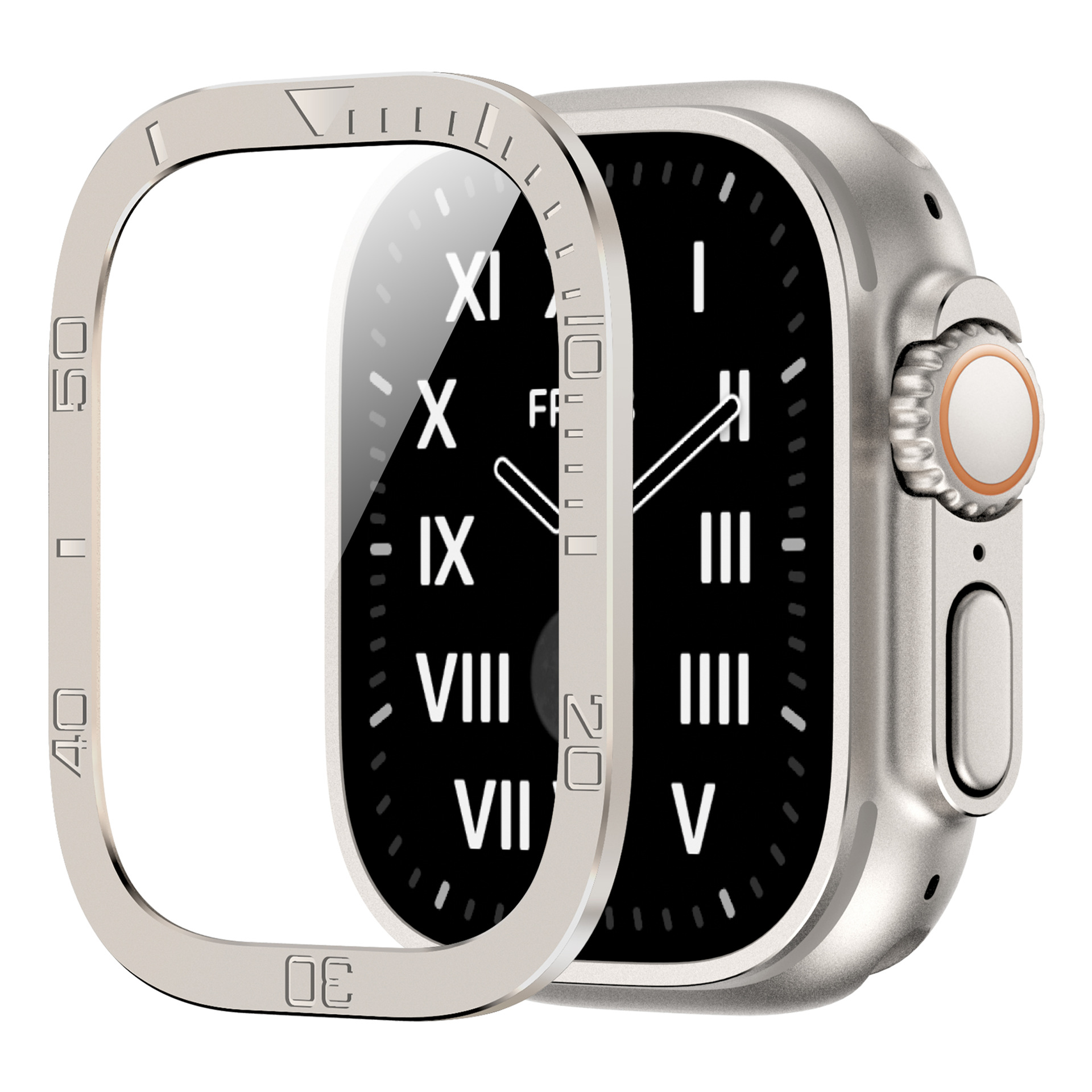 适用苹果手表apple iwatch Ultra3/2铝合金表壳金属钢化膜保护套
