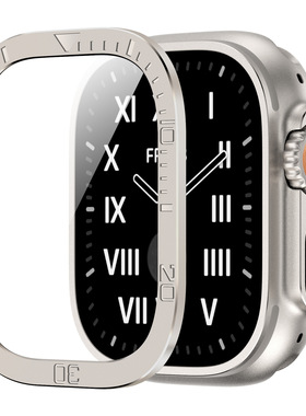 适用苹果手表apple iwatch Ultra3/2铝合金表壳金属钢化膜保护套