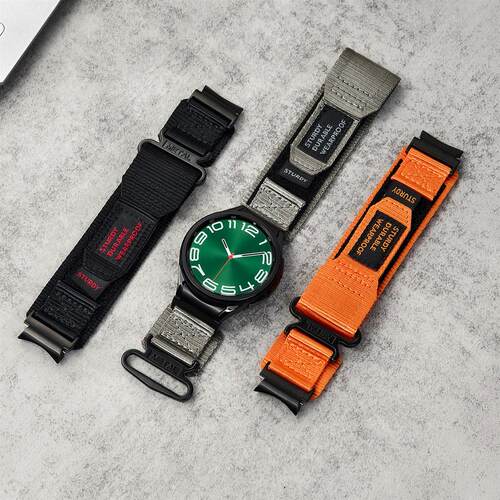 适用三星Galaxy Watch7/FE快拆按键头粒6C/5/4尼龙回环魔术贴表带