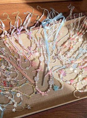 甜美多巴胺女孩串珠项链甜酷辣妹锁骨链潮流爱心花朵蝴蝶结颈链