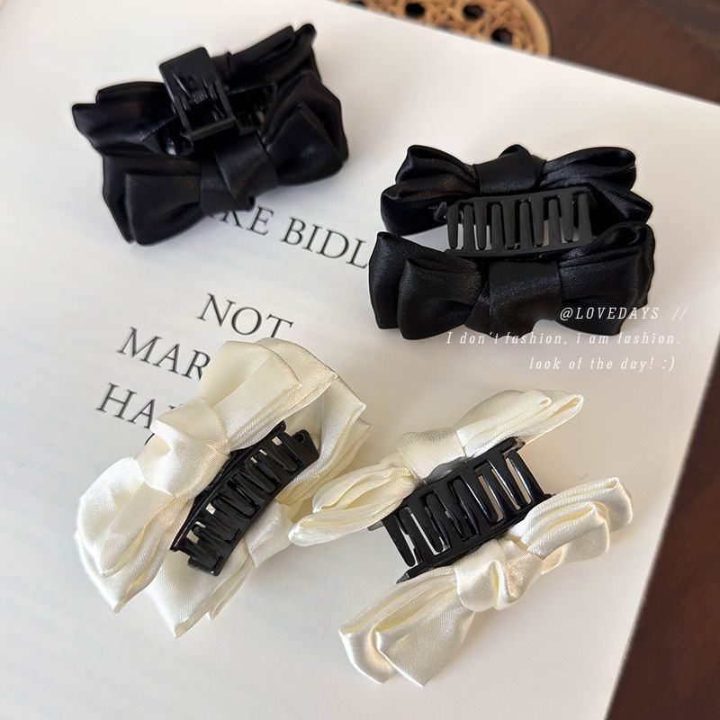 黑色蝴蝶结公主头小号抓夹女侧边前额刘海发夹头饰网红2024新款潮