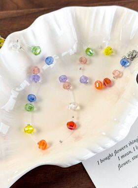 夏日多巴胺彩色水晶串珠项链女高级感鱼线颈链锁骨链手链choker潮