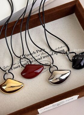 简约时髦金属滴釉云朵项链小众设计高级感复古百搭潮ins风毛衣链