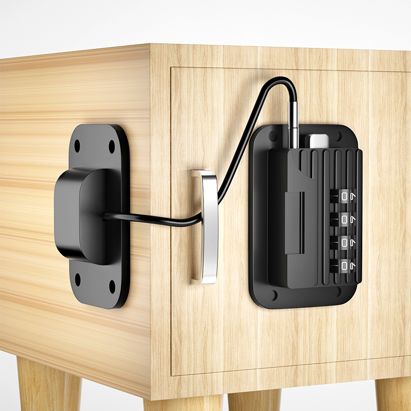 极速免打b孔冰箱锁安全锁防盗商专用抽屉锁柜子锁柜推拉门锁儿童