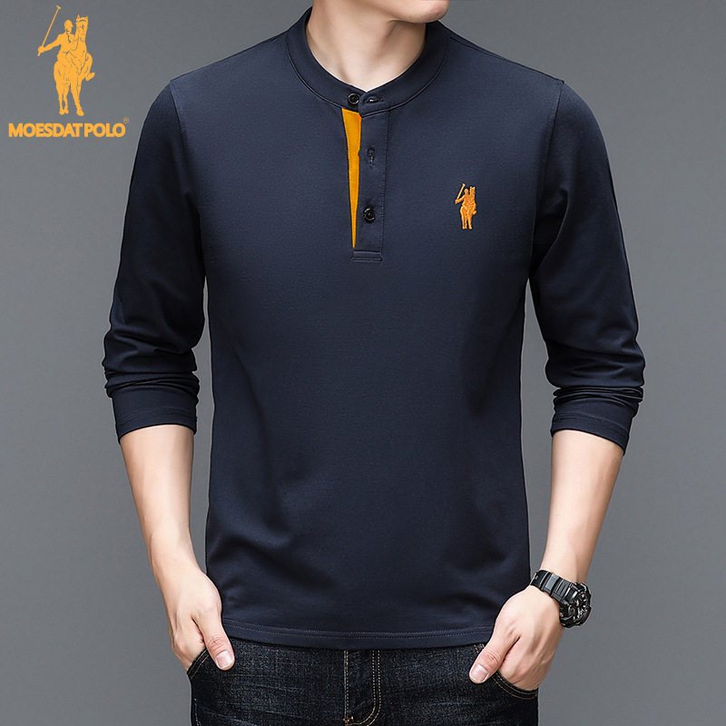 폴 카운터 아메리칸 라운드 넥 풀오버 남성용 긴팔 후드 티셔츠 가을 겨울 퓨어 코튼 자수 루즈 대형 바닥 셔츠