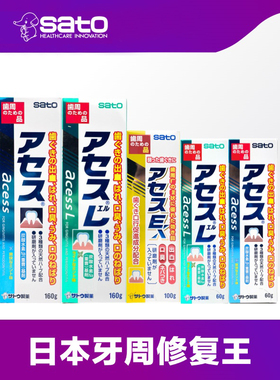 日本佐藤sato acess L牙膏牙周护理牙龈固齿口腔异味口气清新160g