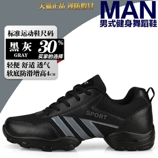 广场舞鞋秋季新款男式舞蹈鞋网面透气跳舞鞋软底运动健身体操鞋男