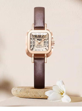 FILA斐乐手表女士款轻奢复古水钻小方糖腕表七夕情人节送礼6571