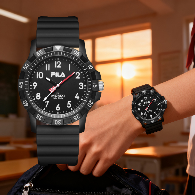FILA斐乐手表男女款学生初高中考试静音石英表腕表生日送礼物6673