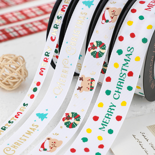 圣诞节丝带多色烫金礼盒打包缎带节日装饰彩带礼物蝴蝶结包装绸带