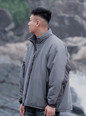 Yonder Realm 24AW  3M新雪丽棉立领拼接短宽军事风百搭棉服外套