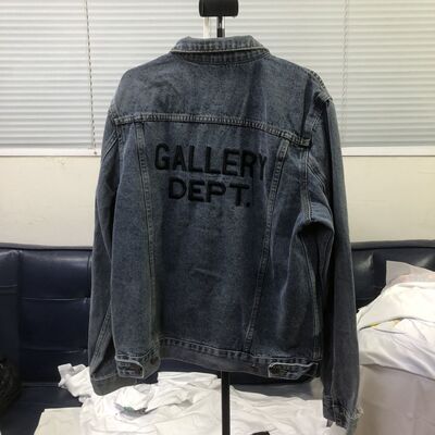 独家正确版本GalleryDEPT.新款水洗牛仔夹克刺绣Logo休闲长袖外套