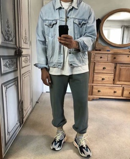 380克重磅yeezy椰子神裤kanye侃爷同款潮牌卫衣束脚运动休闲裤子