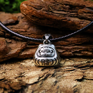 不二马大叔我不是胖虎达摩财运吊坠S925纯银项链配件小众男女款