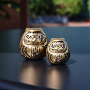 不二马大叔我不是胖虎达摩黄铜摆件手办文玩手把件茶宠居家装饰
