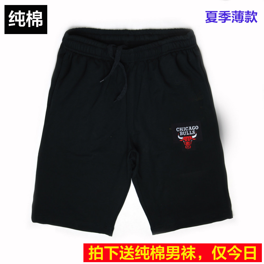 夏季薄款五分裤 NBA骑士勇士篮球裤男子跑步运动短裤纯棉宽松中裤
