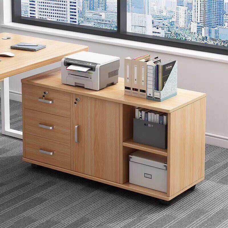 办公室文件柜资料柜桌下收纳柜子储物柜带锁抽屉柜矮柜办公桌边柜