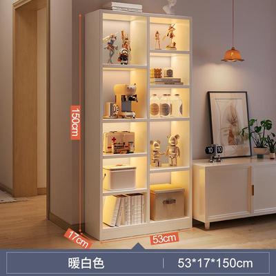 电视柜旁置物架家用书架简易落地收纳过道柜子客厅多层墙角书柜
