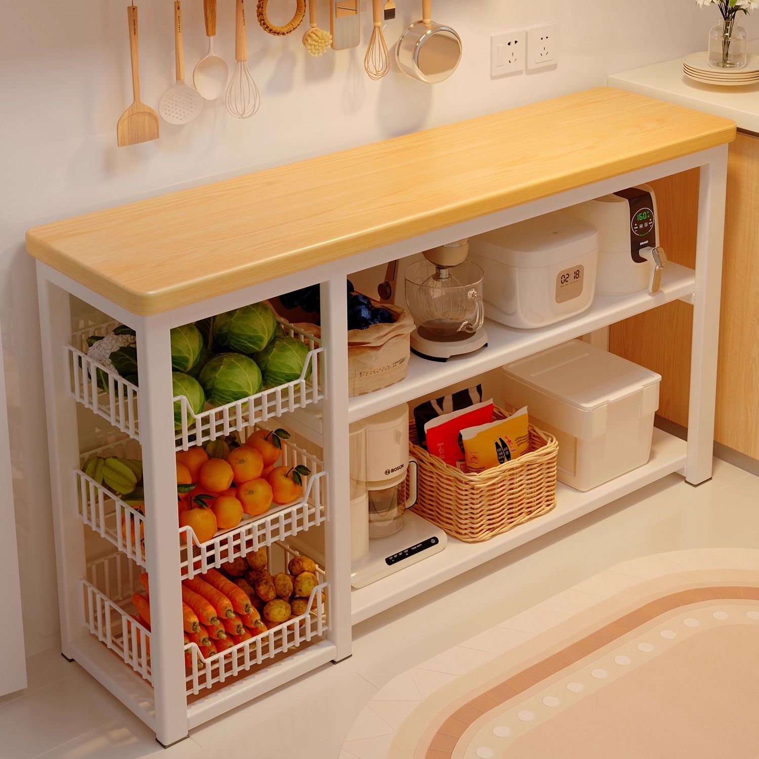 厨房置物架多功能落地多层收纳柜