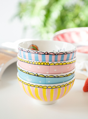 【梦田良品】BLOND荷兰太太亚洲系列出口手绘沙拉碗甜品碗水果碗