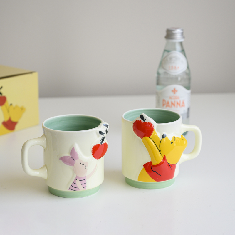 卡通噗噗熊情侣对杯礼物水杯