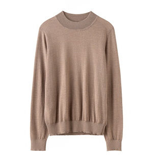 轻奢半高圆领精纺山羊绒衫女秋冬薄款内搭针织打底衫毛衣保暖上衣