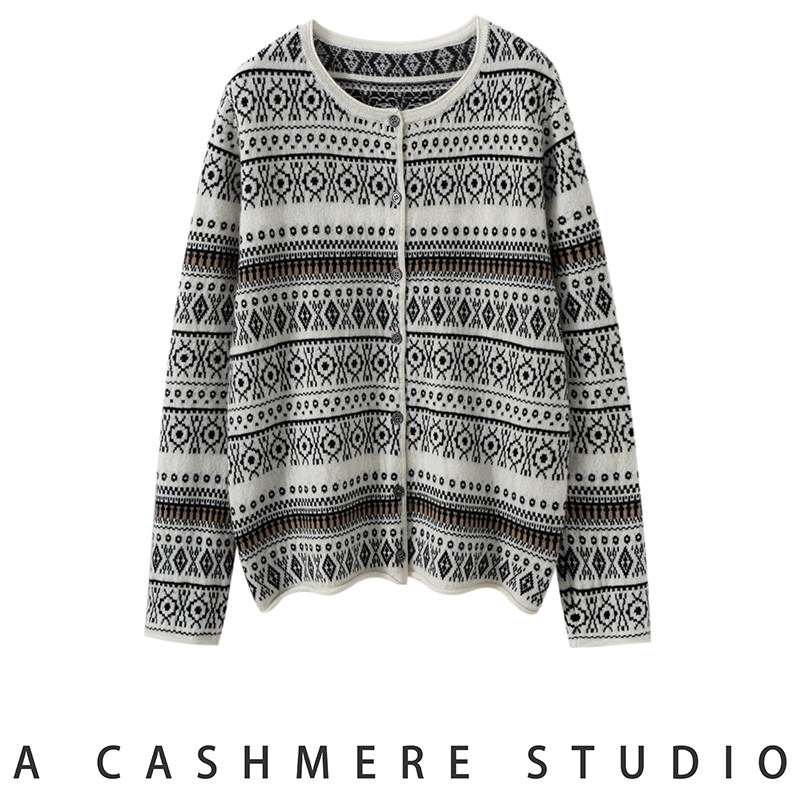 2025新款秋冬100%纯山羊绒衫女圆领针织开衫宽松百搭毛衣外套上衣,女装/女士精品,羊绒衫,淘宝优惠券,粉丝福利购,淘宝优惠卷