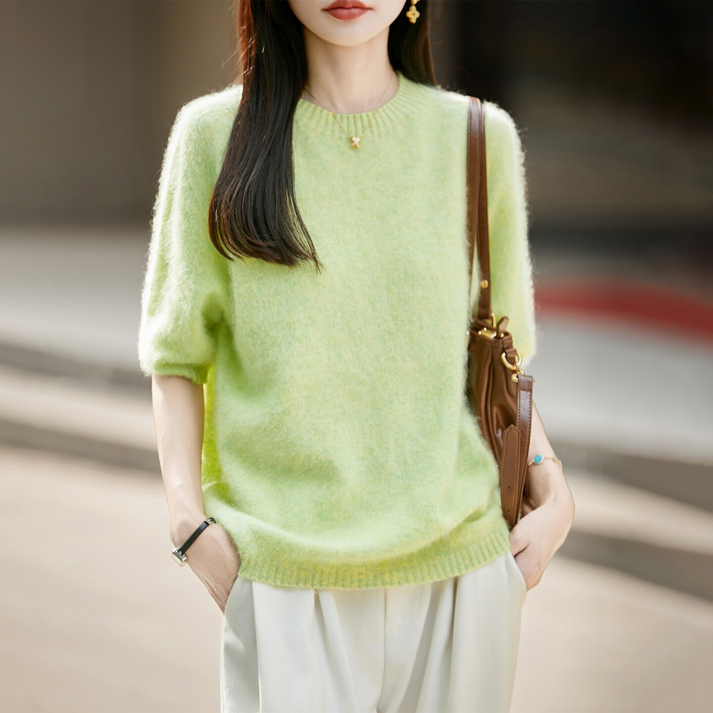 针织羊毛马甲背心女宽松2026秋新款V领毛衣无袖叠穿纯色坎肩百搭