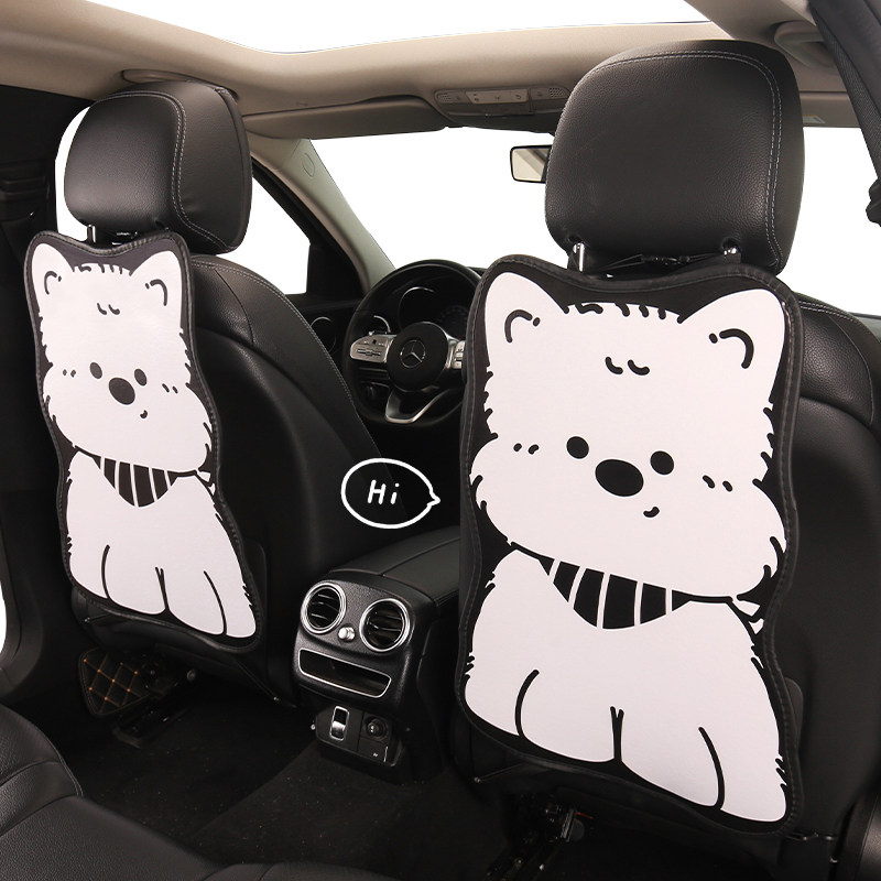 可爱卡通小狗汽车头枕防踢垫卡通西高地防磨垫车用装饰垫单个1对,汽车用品/电子/清洗/改装,车用防踢垫/防磨垫,淘宝优惠券,粉丝福利购,淘宝优惠卷